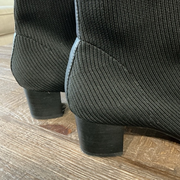 Joie Black Ribbed Ankle Bootie Boots - Picture 3 of 5